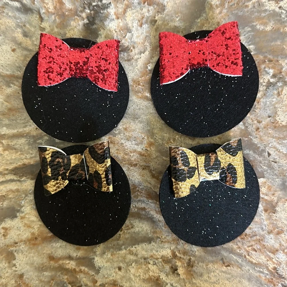Handmade Minnie Mouse Ear Hair Clips Bought on Etsy